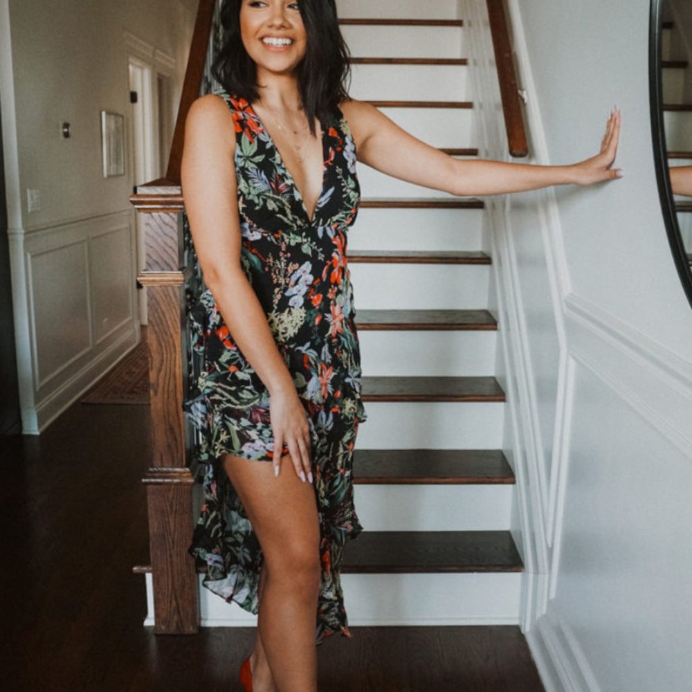 Floral Tiered Ruffle High-Low Dress - Picture 3 of 16